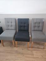Eetkamer stoelen Woood Tijmen, Huis en Inrichting, Ophalen, Zo goed als nieuw, Grijs, Stof