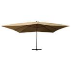 Zweefparasol met houten paal 400x300 cm taupe gratis bezorgd, Tuin en Terras, Parasols, Nieuw, Kantelbaar, Zweefparasol, Ophalen of Verzenden