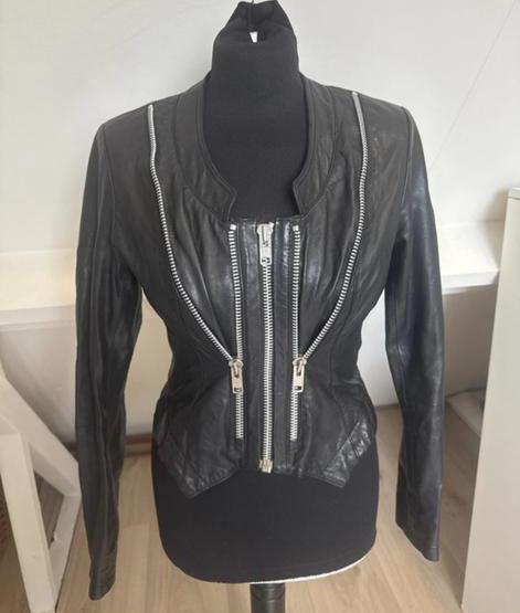 Ibana leren jas leather 36, Kleding | Dames, Jassen | Winter, Zo goed als nieuw, Maat 36 (S), Zwart, Ophalen of Verzenden