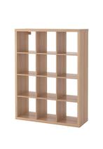Ikea Kallax Kast 3x4 - Wit Eikeneffect, Ophalen, Met plank(en), 100 tot 150 cm, 100 tot 150 cm
