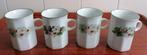 Bekers Bavaria porselein wit met boeket 4 stuks € 20,00, Ophalen of Verzenden, Zo goed als nieuw, Overige stijlen, Kop(pen) en/of Schotel(s)