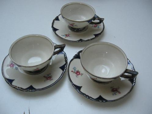 3 oude kop - schotels gemerkt RW no 8 44 vs-zone samen€15.-, Antiek en Kunst, Antiek | Servies los, Ophalen of Verzenden