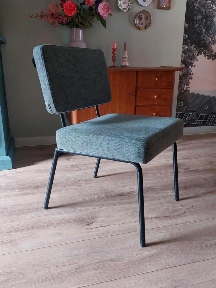 Eetkamerstoel Espen groen - Bronx71, Huis en Inrichting, Stoelen, Zo goed als nieuw, Eén, Metaal, Stof, Overige kleuren, Ophalen