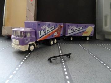 938 albedo herpa man f90 milka lila pause combi 1:87 truck beschikbaar voor biedingen