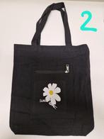 NIEUWE zwarte schoudertas met witte bloem, Ophalen of Verzenden, Nieuw, Zwart, Shopper