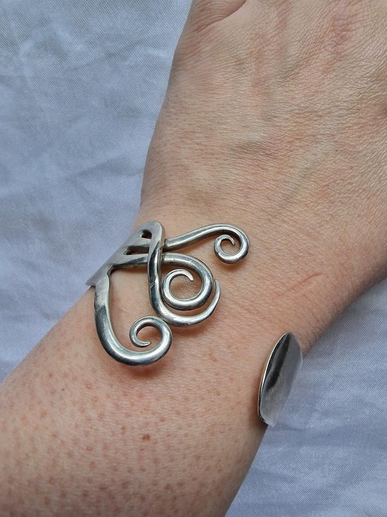 Zilveren Vork Armband - Uniek Design, Ophalen of Verzenden, Zo goed als nieuw, Zilver, Zilver