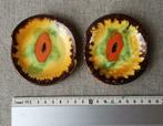 genummerd aardewerk  2 kleine schoteltjes 9 cm doorsnede, Antiek en Kunst, Antiek | Keramiek en Aardewerk, Ophalen of Verzenden