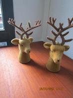 Kersthangers Hertenkopjes Fluweel Bruin 2 stuks, Ophalen of Verzenden, Gebruikt