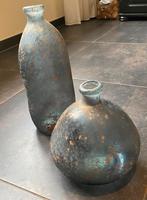 Glazen vazen, Huis en Inrichting, Ophalen, Blauw, Minder dan 50 cm, Glas