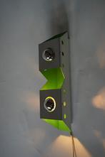 vintage philips? metaal wandlamp chroom groen kopspiegellamp, Ophalen of Verzenden, Gebruikt, Metaal, Vintage