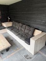 Buiten hoekbank van steigerhout, Ophalen, Gebruikt, Hout