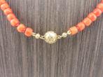 Bloedkoralen collier gouden slot                         D45, Sieraden, Tassen en Uiterlijk, Antieke sieraden, Ophalen of Verzenden
