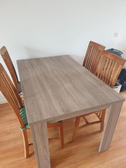 Eettafel & 4 x houten stoel, Huis en Inrichting, Tafels | Eettafels, Zo goed als nieuw, 50 tot 100 cm, 100 tot 150 cm, Vier personen
