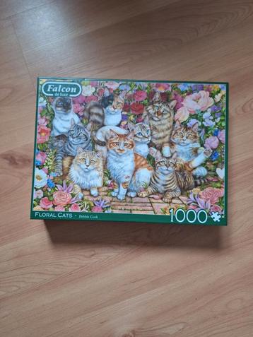 Falcon floral cats puzzel 1000 stukjes