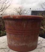 Oud Hollandse Italiaanse terracotta bloempotten diverse, 25 tot 40 cm, Rond, Zo goed als nieuw, Minder dan 40 cm