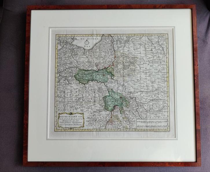 Antieke gravure 'Nieuwe kaart van Gelderland' 1784, Antiek en Kunst, Kunst | Etsen en Gravures, Ophalen