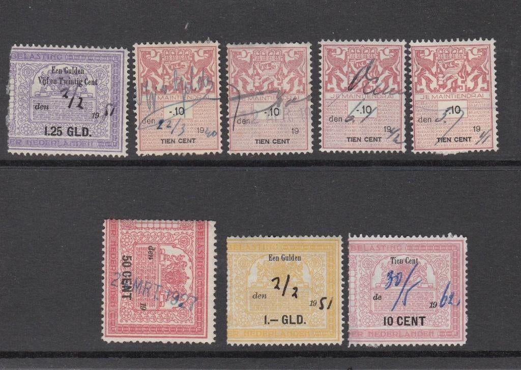 Nederland belastingzegels, Ophalen of Verzenden, Gestempeld