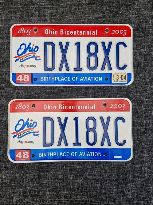Kentekenplaat Ohio PAAR USA 2 nummerborden nummerplaten, Verzamelen, Automerken, Motoren en Formule 1, Zo goed als nieuw, Ophalen of Verzenden