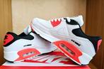 Nike air max 90 Wit/oranjerood/zwart Maten 40 44, Ophalen of Verzenden, Nieuw, Wit, Sneakers of Gympen