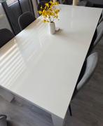 Hoogglans eettafel wit  (lichte krassen + zonder stoelen), Huis en Inrichting, Tafels | Eettafels, Ophalen, Gebruikt, 50 tot 100 cm