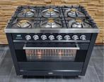 🔥Luxe Fornuis Boretti 90cm antraciet + rvs GASOVEN 6 pits, Witgoed en Apparatuur, Fornuizen, 60 cm of meer, Ophalen of Verzenden