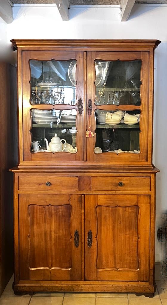 antiek mahonie buffetkast, 2 delig,, Huis en Inrichting, De doofpot, Antiek biedermeier, Ophalen of Verzenden, 25 tot 50 cm