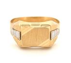 Rolex stijl ring/ 18 karaat geel en witgoud/ 21mm/ nieuw!, 19 tot 20, Heer, Nieuw, Ophalen of Verzenden