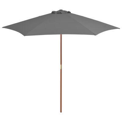Parasol met houten paal 270 cm antraciet €59,95, Tuin en Terras, Parasols, Nieuw, Stokparasol, Ophalen of Verzenden