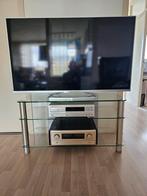 Stereo tv meubel, Glas, Minder dan 100 cm, 100 tot 150 cm, Gebruikt