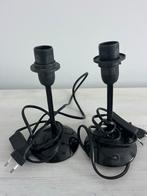 Twee zwarte lampfittingen, Huis en Inrichting, Lampen | Losse lampen, Ophalen, Gebruikt, Minder dan 30 watt, Gloeilamp