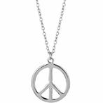 Lange ketting Peace zilver of goud, Sieraden, Tassen en Uiterlijk, Kettingen, Overige materialen, Verstelbaar, Nieuw, Struikheide 64,3069lj rotterdam