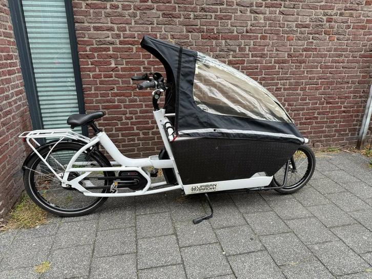 Urban Arrow Family 2020 – Wit – In goede staat – Compleet, Fietsen en Brommers, Fietsen | Bakfietsen, Zo goed als nieuw, Overige merken