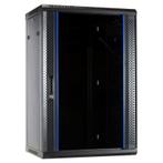 Patchrack 18U wandkast met glazen deur 600x450x900mm nieuw, Ophalen of Verzenden, Nieuw, Glas, Plaatstaal