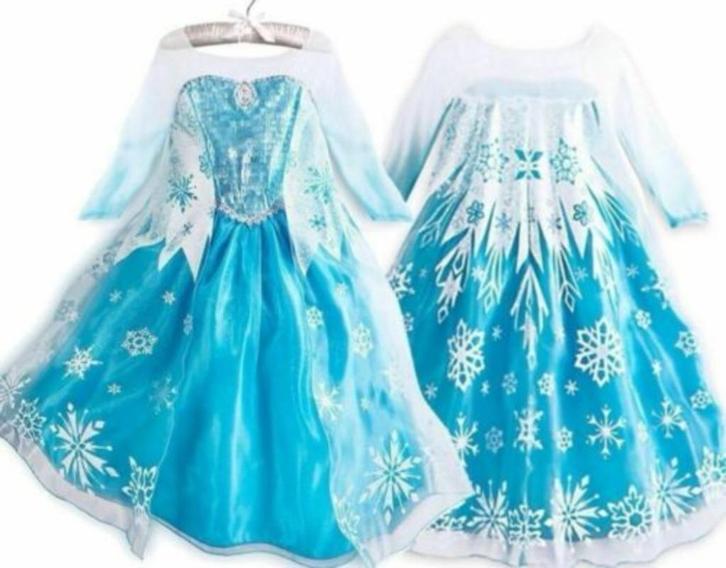 SINT KADO Frozen Elsa Jurk sneeuwvlokken div maten, Kinderen en Baby's, Carnavalskleding en Verkleedspullen, Nieuw, Meisje, 122 t/m 128