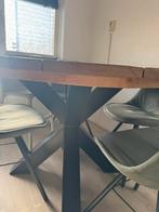Eettafel steigerhout, Huis en Inrichting, Ophalen, Overige materialen, Rond, Zo goed als nieuw