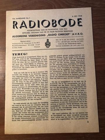 6 Juli 1945. Eerste nummer van de Radiobode na Bevrijding beschikbaar voor biedingen