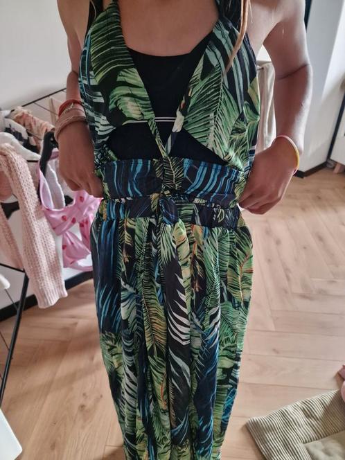 Tropische Jurk - Perfect voor de Zomer!, Kleding | Dames, Jurken, Zo goed als nieuw, Maat 36 (S), Groen, Onder de knie, Ophalen of Verzenden