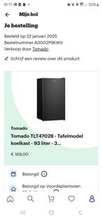 Tafelmodel koelkast Tomado, Witgoed en Apparatuur, Ophalen of Verzenden, Zo goed als nieuw, Zonder vriesvak, 85 tot 120 cm