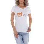 T-shirt I love you wit oranje S, Wit, Nieuw, Ophalen of Verzenden, Korte mouw