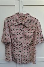 Vintage blouse, maat 38/40 - M/L - motief roze & zwart - 90s, Ophalen of Verzenden, Vintage, ,, ,