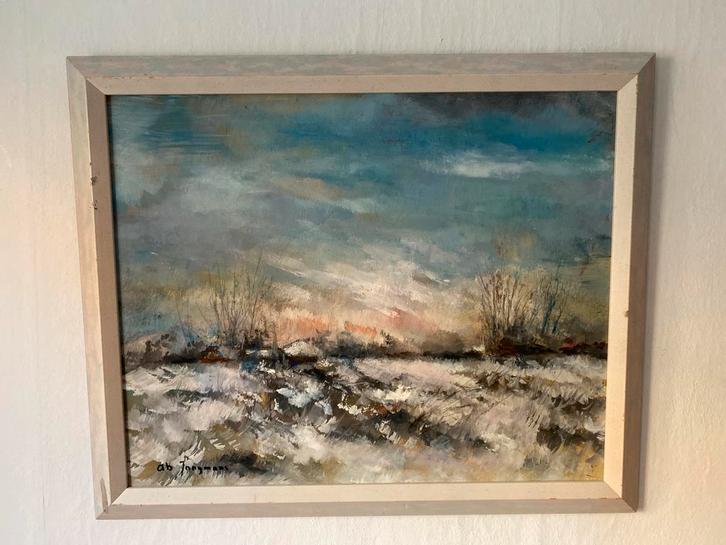 Ab Jongmans - Winterlandschap, Antiek en Kunst, Kunst | Schilderijen | Klassiek, Ophalen of Verzenden