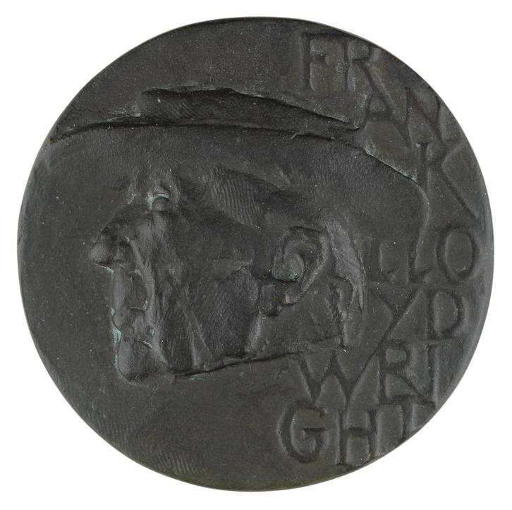 Penning VPK 1963 Eric Claus : Frank Lloyd Wright, Postzegels en Munten, Penningen en Medailles, Brons, Nederland, Verzenden