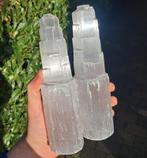 2x Seleniet toren edelsteen mineralen torens verzameling, Verzamelen, Mineralen en Fossielen, Ophalen of Verzenden