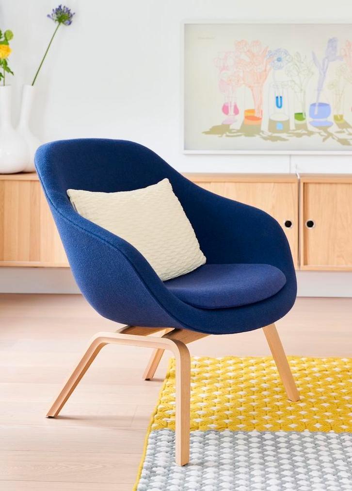Hay design AAL83 Fauteuil Donkerblauw - Nieuwstaat!, Huis en Inrichting, Fauteuils, Zo goed als nieuw, Hout, 75 tot 100 cm, Ophalen