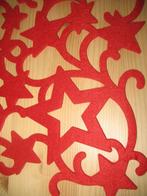 Placemat Rood Vilt * Open Gewerkte Sterren* Vintage, Ophalen of Verzenden