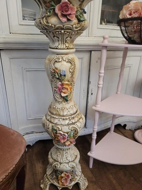 Vintage capodimonte planten zuil porselein, Huis en Inrichting, Woonaccessoires | Zuilen en Pilaren, Zo goed als nieuw, Ophalen