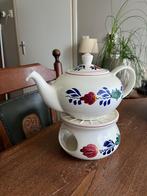 Boerenbont Theepot met Theelichtje, Antiek en Kunst, Antiek | Keramiek en Aardewerk, Ophalen of Verzenden