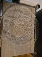 Grote glazen schaal met fruitmotief, Ophalen of Verzenden, Zo goed als nieuw, Rond, Glas