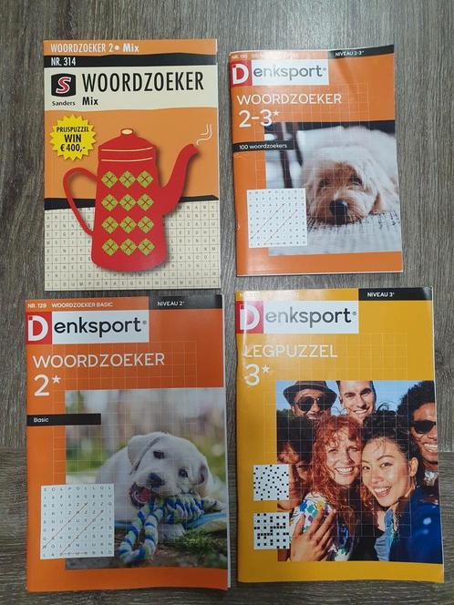 4 Woordzoeker puzzelboekjes zgan, Hobby en Vrije tijd, Denksport en Puzzels, Zo goed als nieuw, Puzzelboek, Ophalen of Verzenden