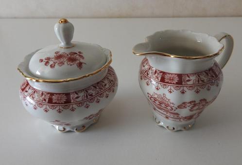 Vintage suikerpotje en melkkannetje., Antiek en Kunst, Antiek | Porselein, Verzenden